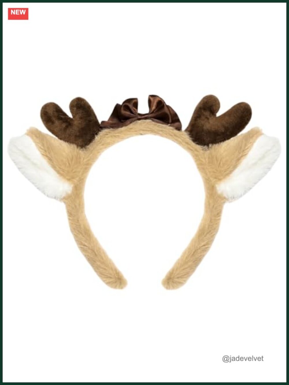 Plush Deer Antler Ears Headband Halloween Costume Accessory Adult